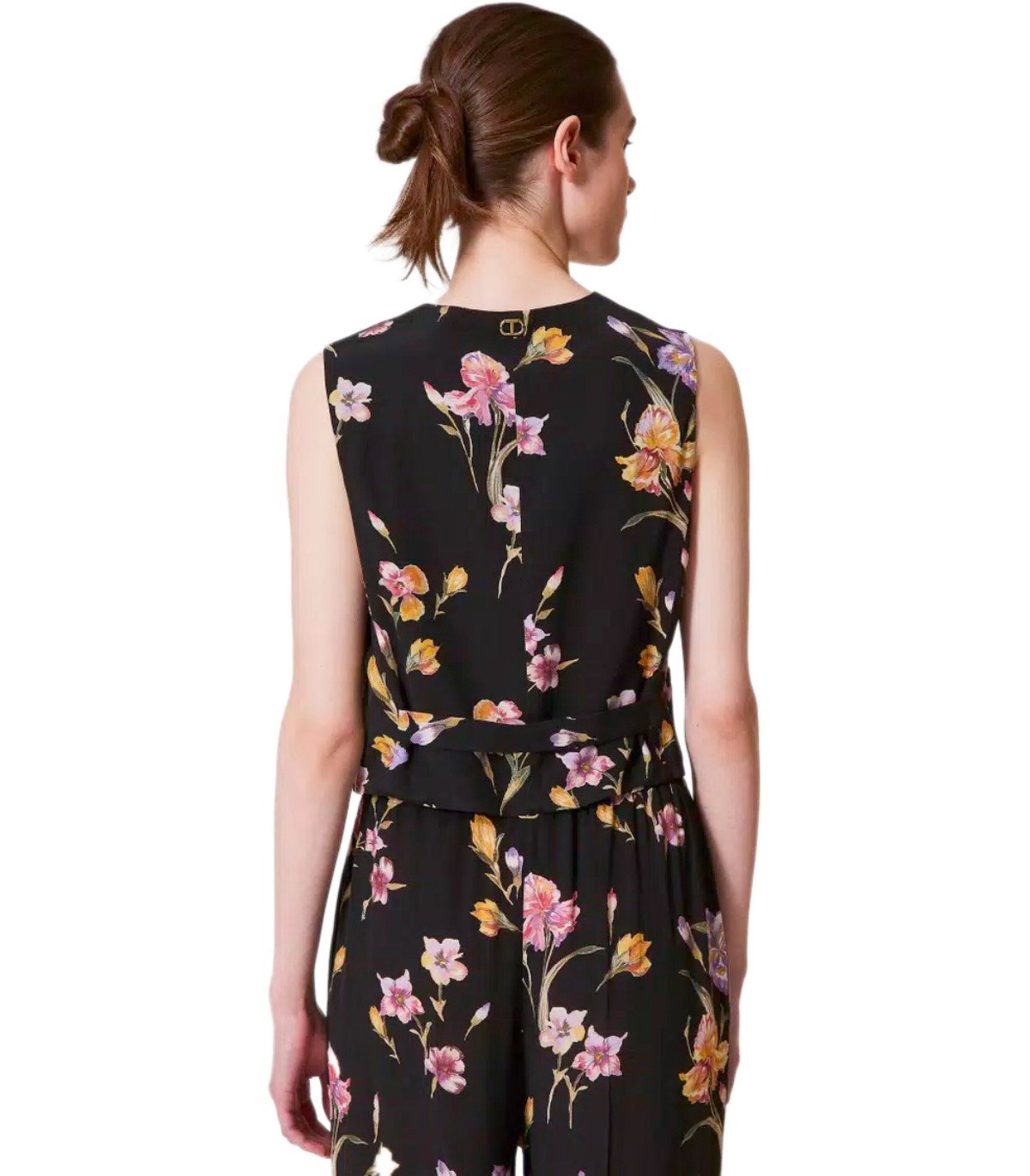 GILET A FIORI NERO TWINSET