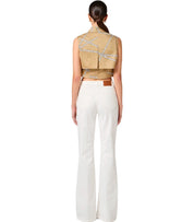 ELISABETTA FRANCHI IVORY COTTON JEANS
