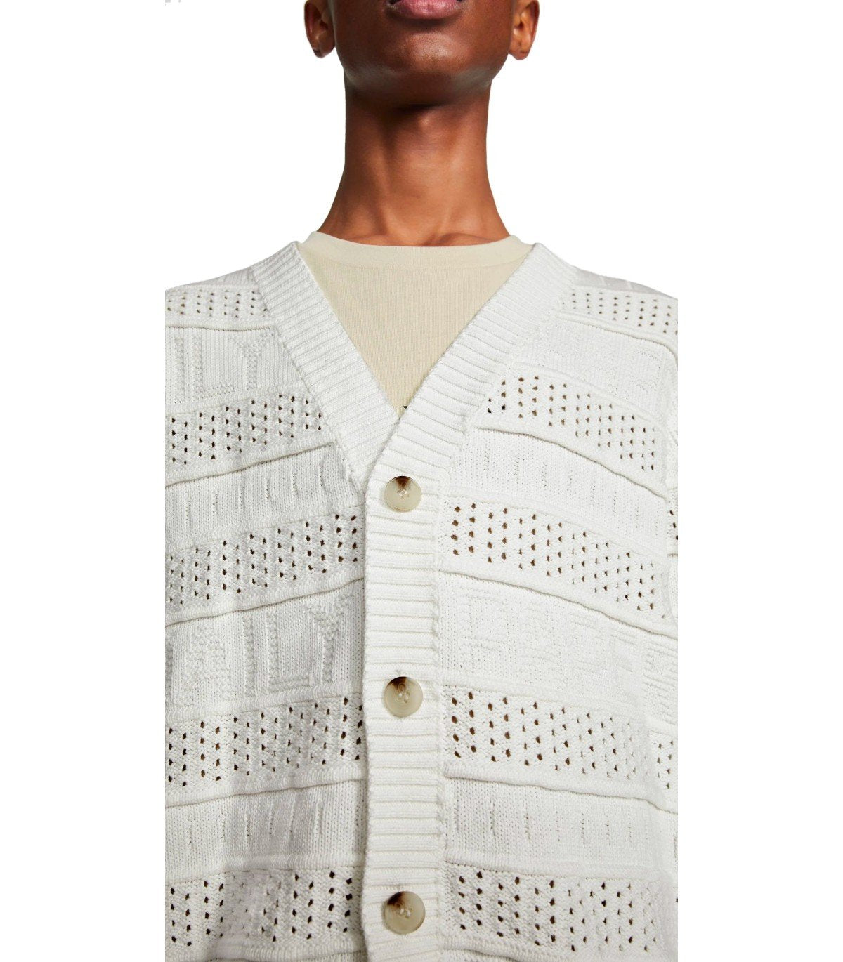 DAILY PAPER RAJIH OFF-WHITE CARDIGAN