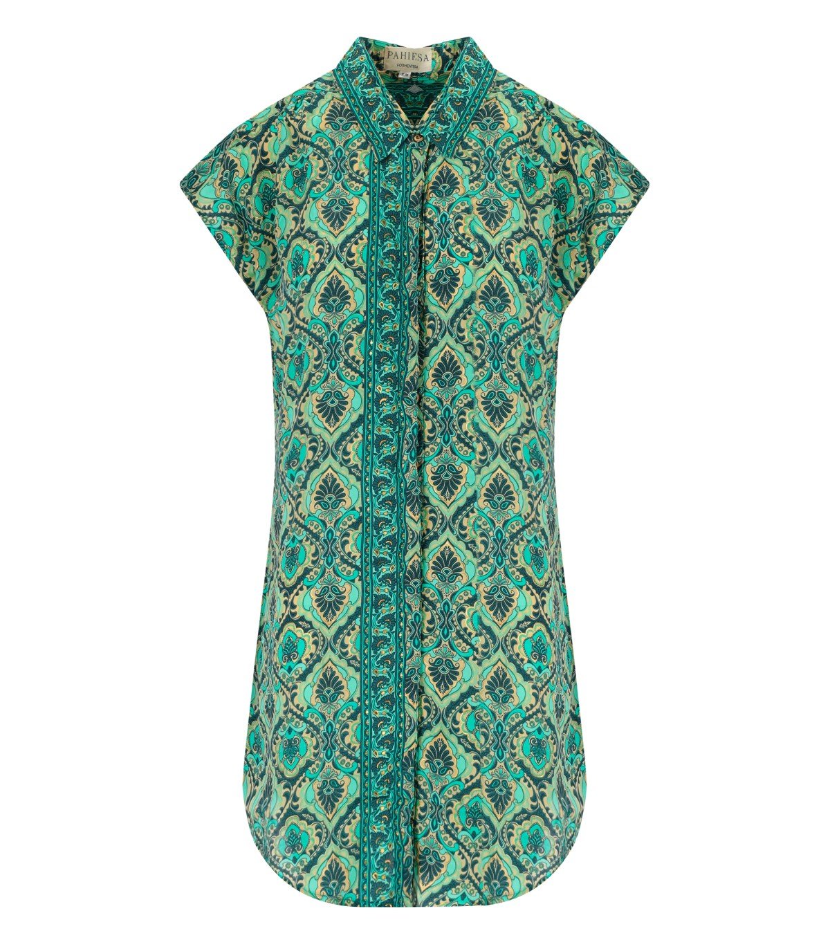 PAHIESA FORMENTERA GREEN SHIRT DRESS