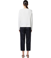 ELISABETTA FRANCHI IVORY SWEATSHIRT WITH LOGO LETTERING