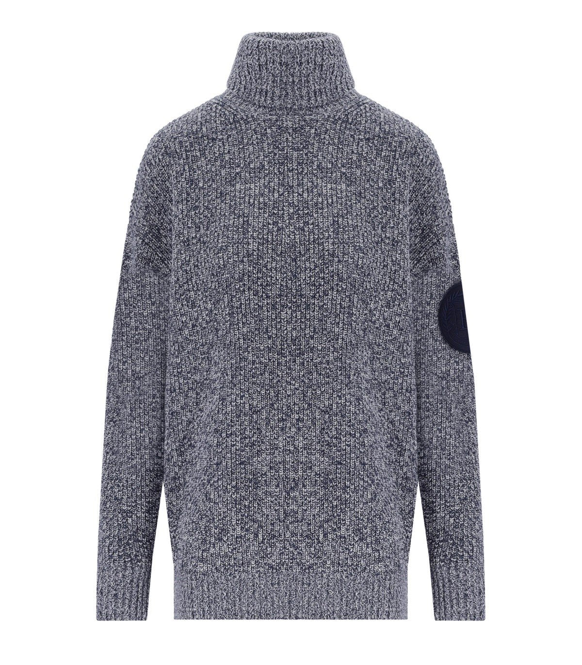 ELISABETTA FRANCHI NAVY BLUE TURTLENECK SWEATER