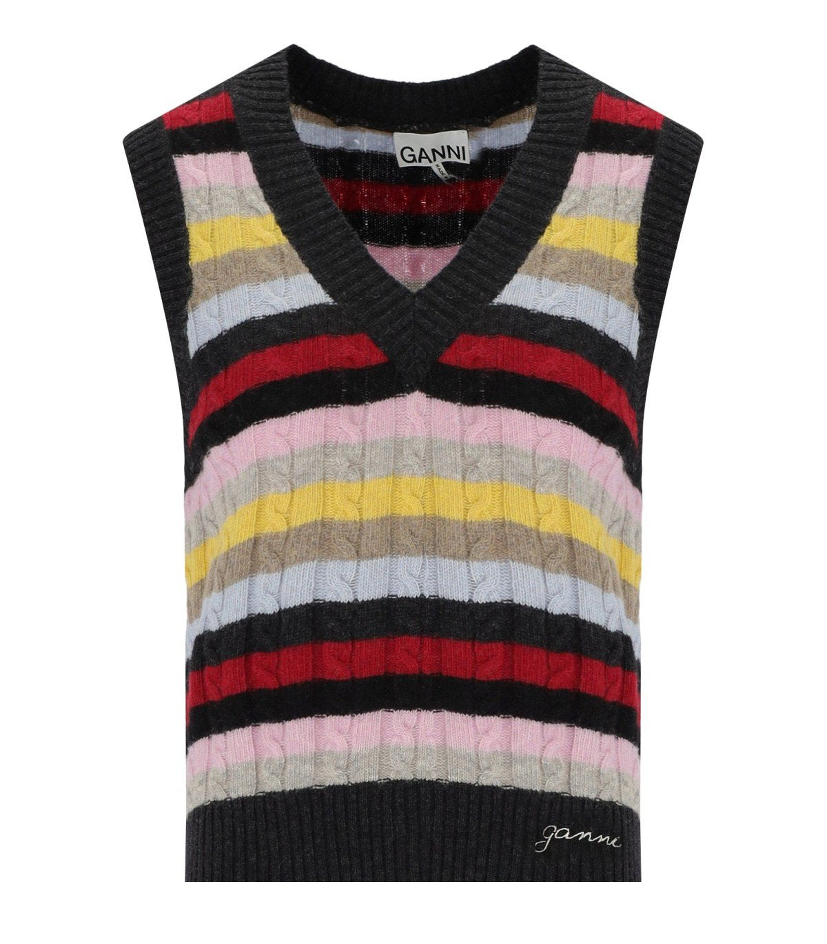 GANNI MULTICOLOR STRIPED VEST