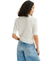 ESSENTIEL ANTWERP HEMIRATES WHITE KNITTED POLO SHIRT