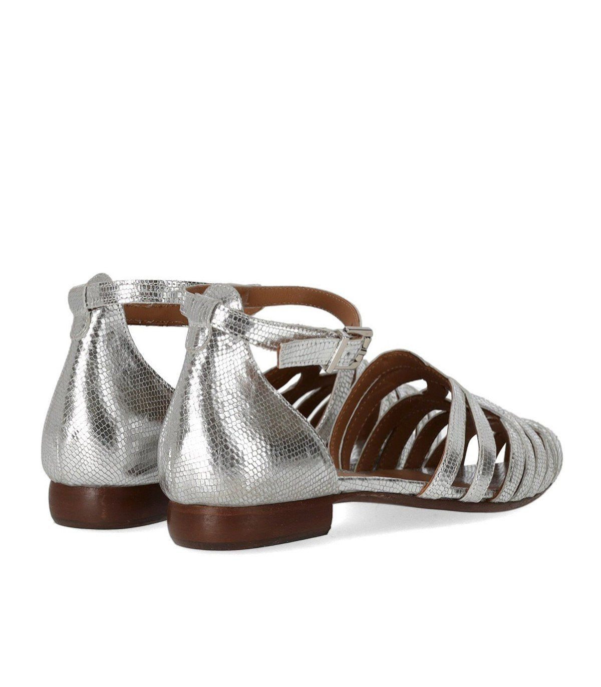 DUCCIO DEL DUCA SILVER FLAT SANDAL