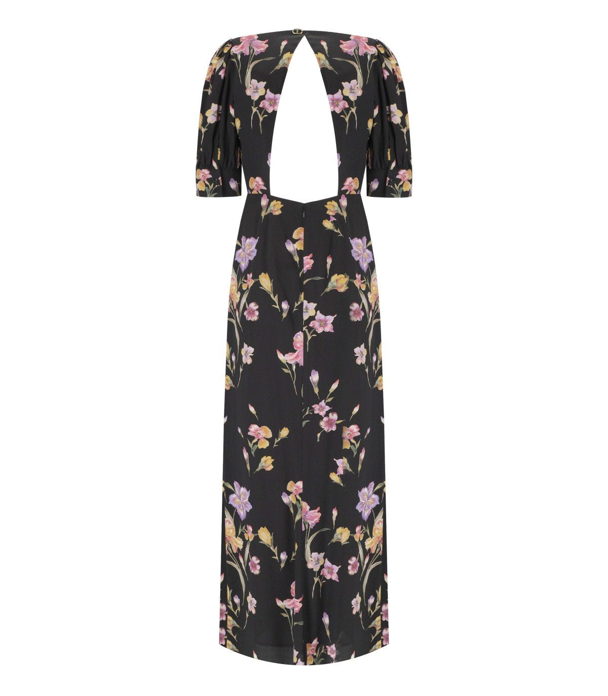 TWINSET SCHWARZ LANGES KLEID MIT BLUMEN