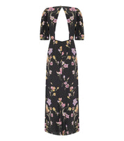 TWINSET SCHWARZ LANGES KLEID MIT BLUMEN