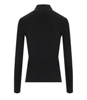 MAGLIA LUPETTO A COSTINE NERA GANNI