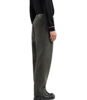 EMPORIO ARMANI GREEN RIBBED PANTS