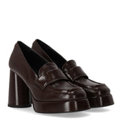 HALMANERA GLAZE DARK BROWN HEELED LOAFER