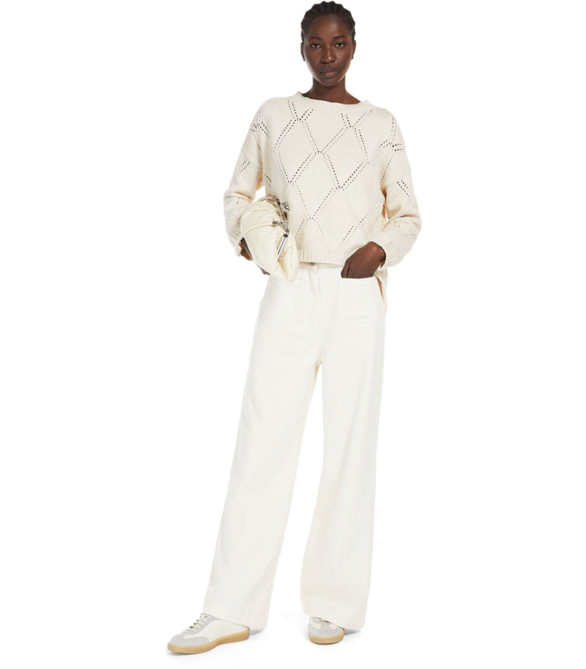 MAGLIA GIROCOLLO ABBOZZI ECRU MAX MARA WEEKEND