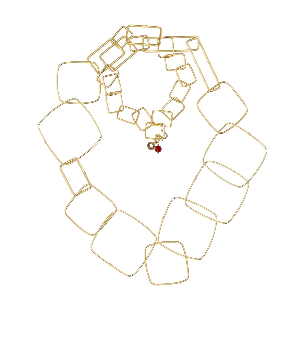 COLLANA GEOMETRIC OTTONE E PIETRE  ÀLMALA