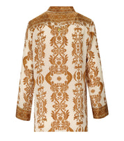 PAHIESA FORMENTERA GOLD SHIRT WITH MANDARIN COLLAR