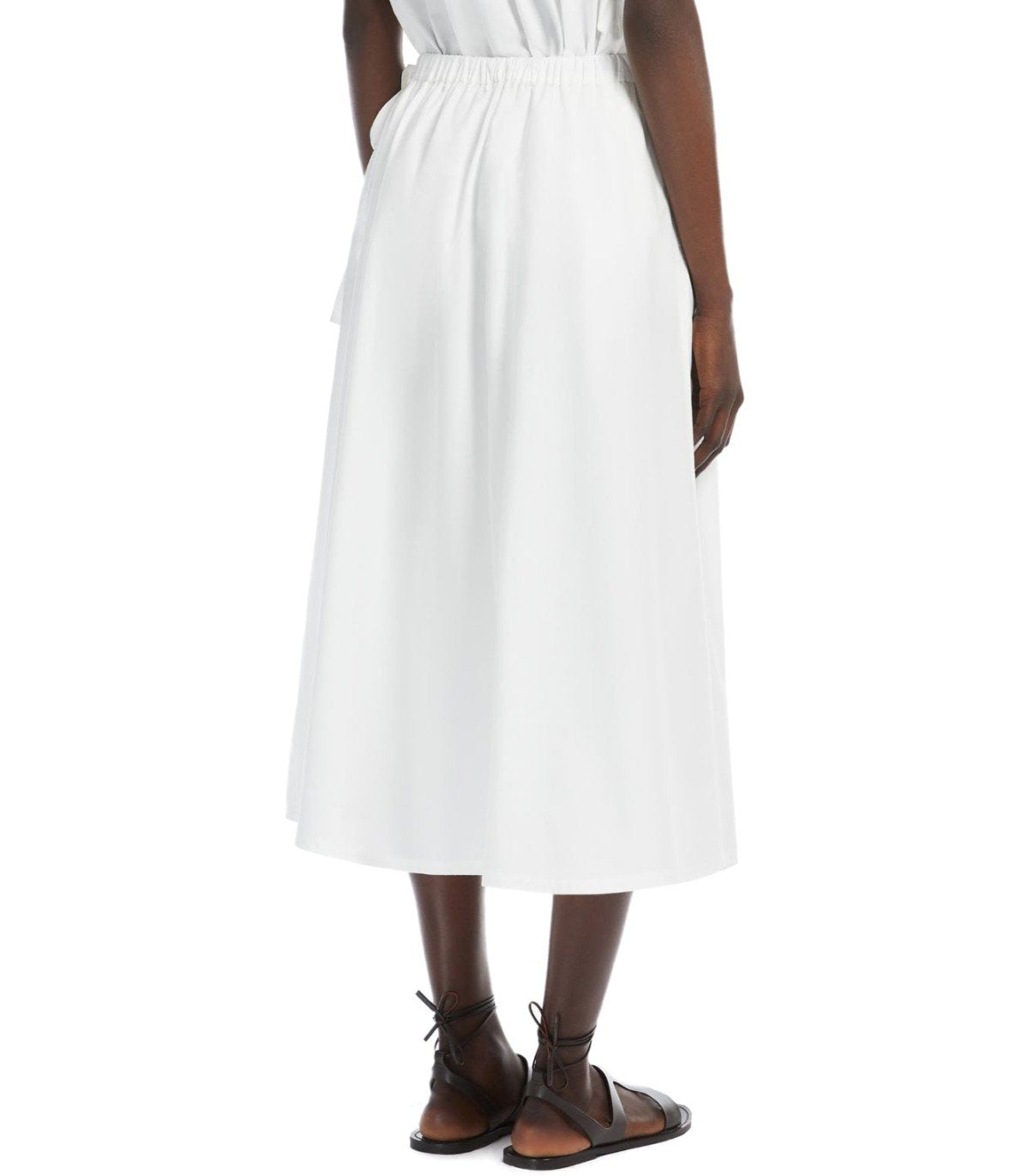 MAX MARA WEEKEND FOLK WHITE MIDI SKIRT