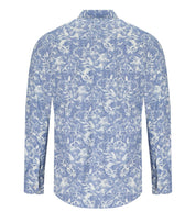 ARCHIVIUM LIGHT BLUE DENIM EFFECT FLORAL SHIRT