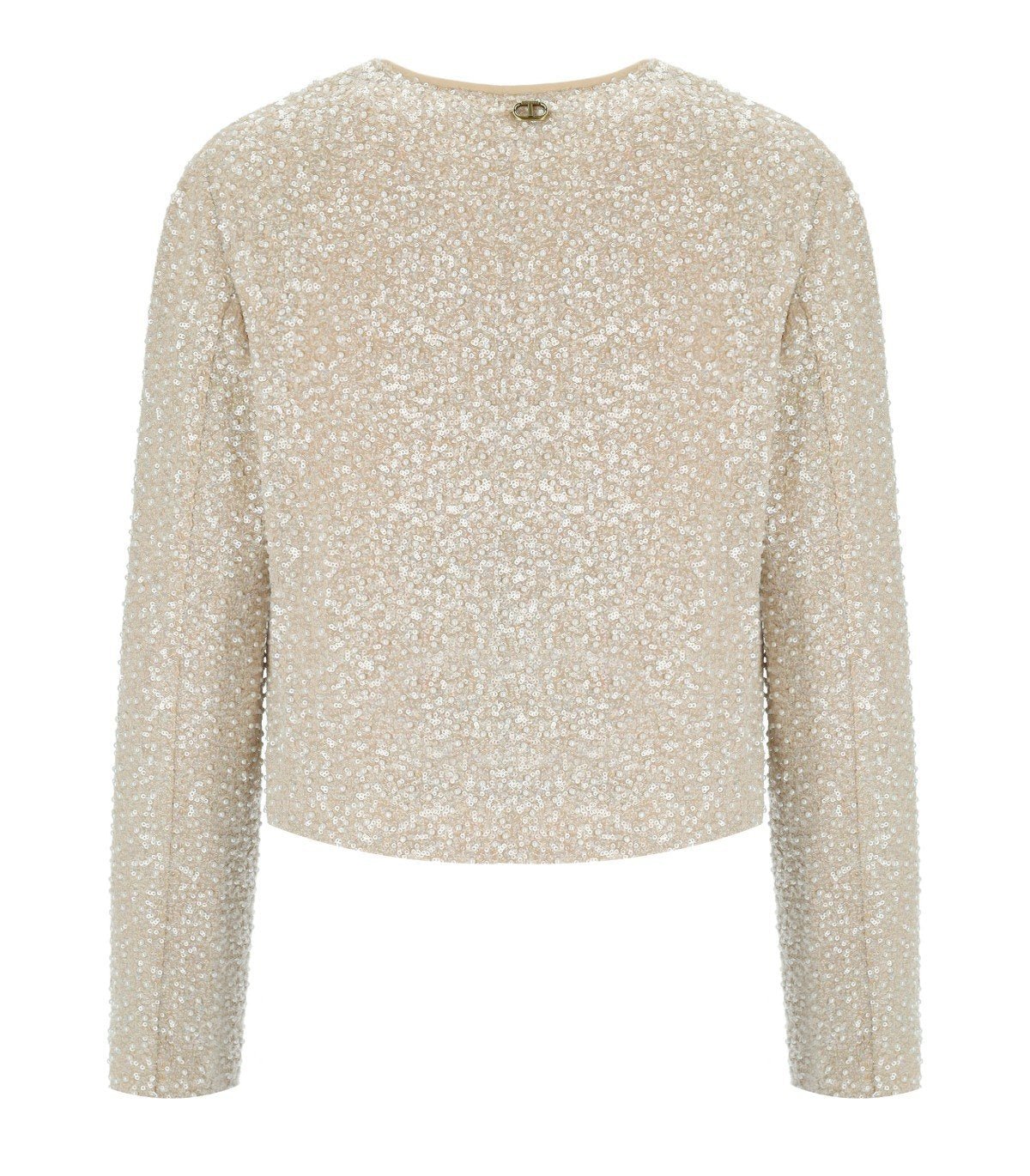 GIACCA CROPPED CON PAILLETTES BEIGE TWINSET