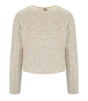 GIACCA CROPPED CON PAILLETTES BEIGE TWINSET
