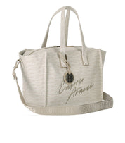 EMPORIO ARMANI MONOGRAM NATURAL MEDIUM SHOPPING BAG
