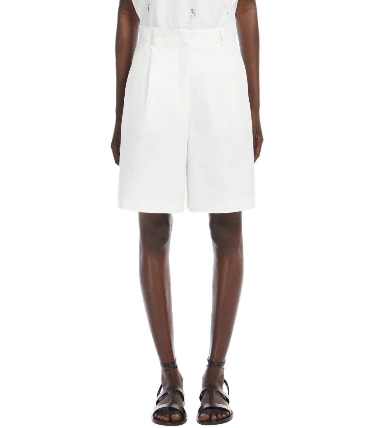 MAX MARA WEEKEND ECUBA WHITE BERMUDA SHORTS