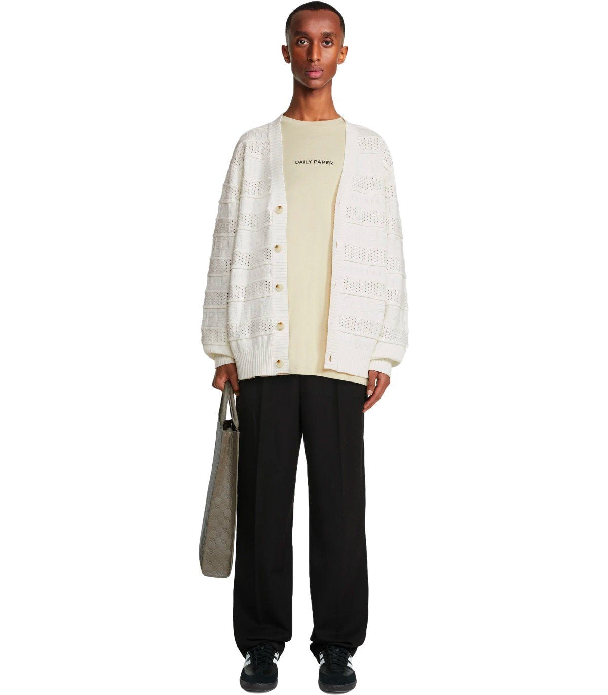 DAILY PAPER RAJIH OFF-WHITE CARDIGAN