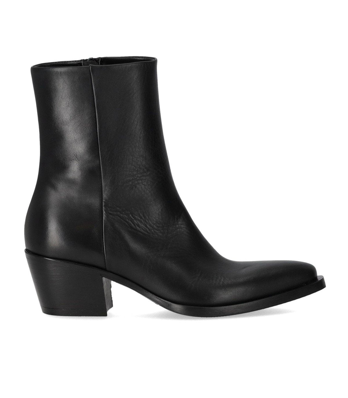 STRATEGIA BLACK HEELED ANKLE BOOT