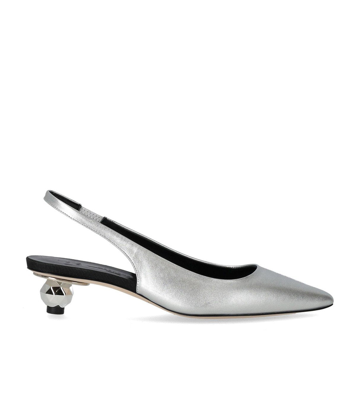 MAX MARA WEEKEND GALLICO SILVER SLINGBACK PUMPS