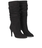 VIA ROMA 15 BLACK SUEDE HEELED ANKLE BOOT