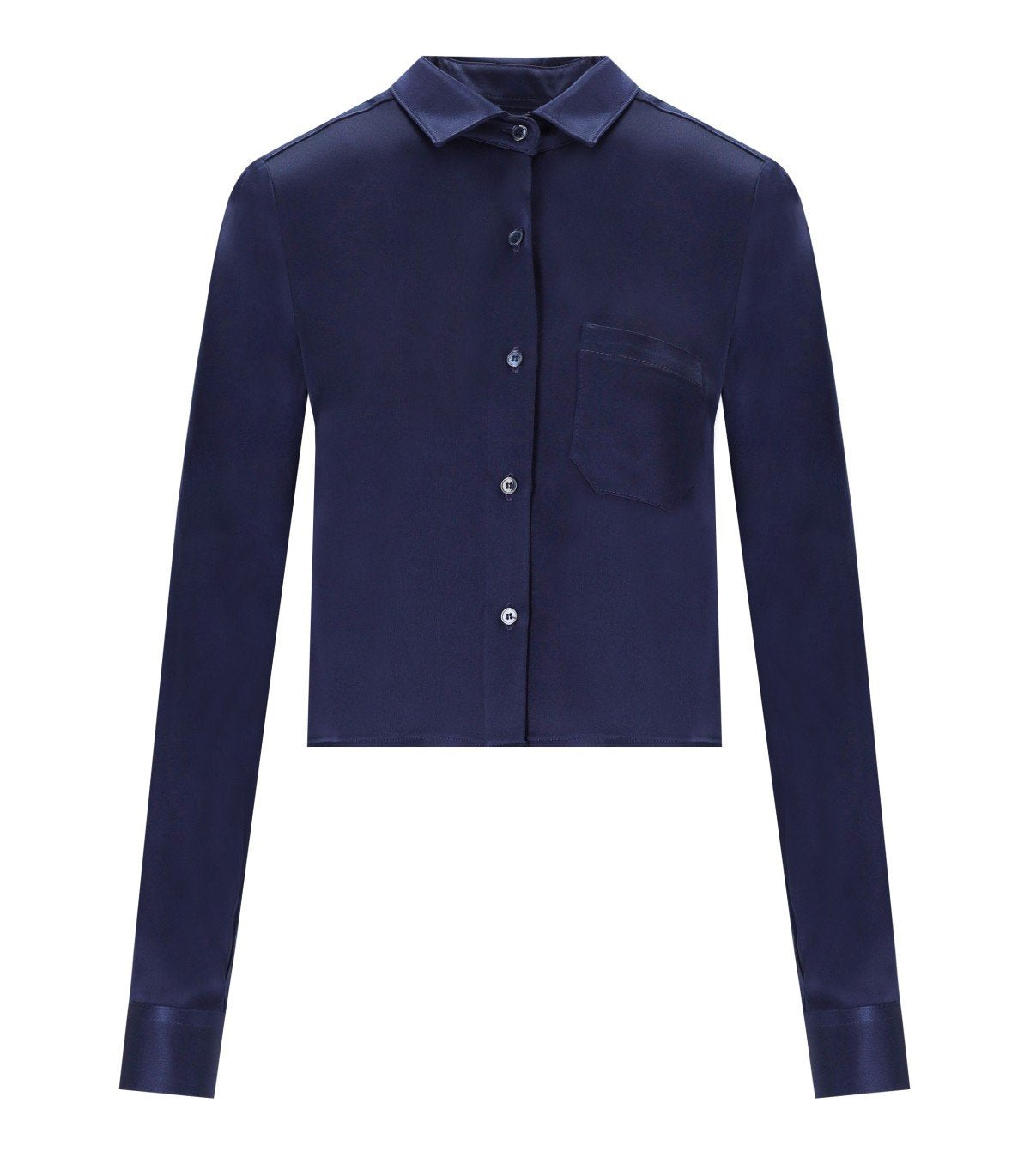 CRUNA DAFNE BLUE CROPPED SHIRT