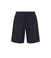 EMPORIO ARMANI NAVY BLUE MONOGRAM BERMUDA SHORTS