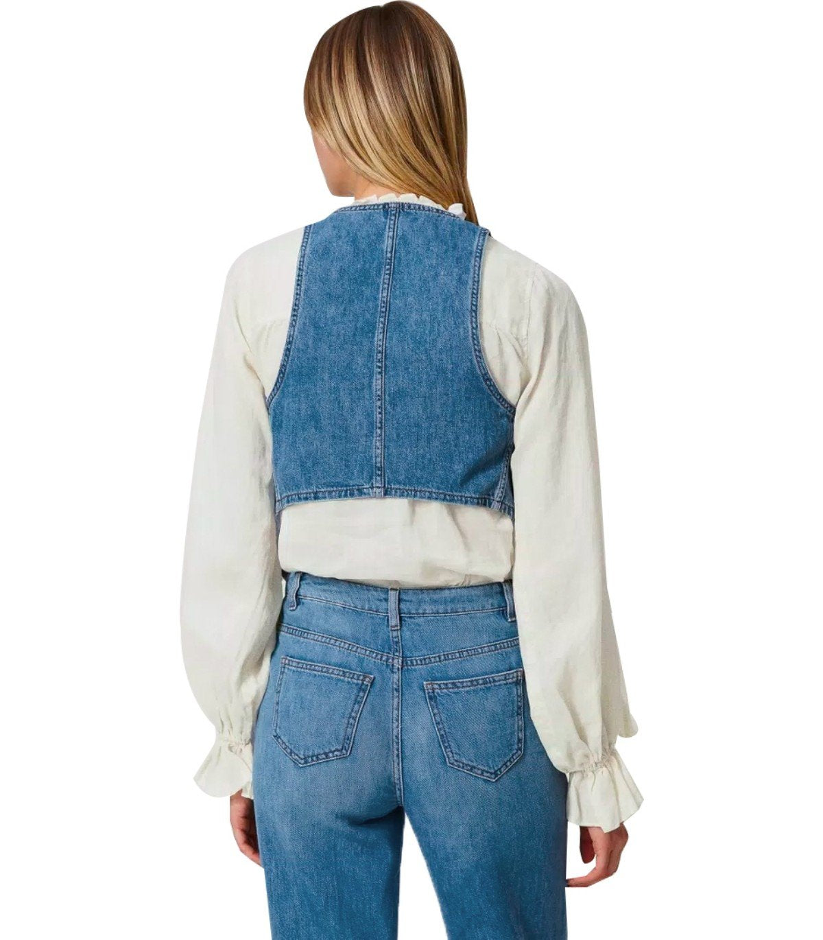GILET IN DENIM BLU MEDIO TWINSET