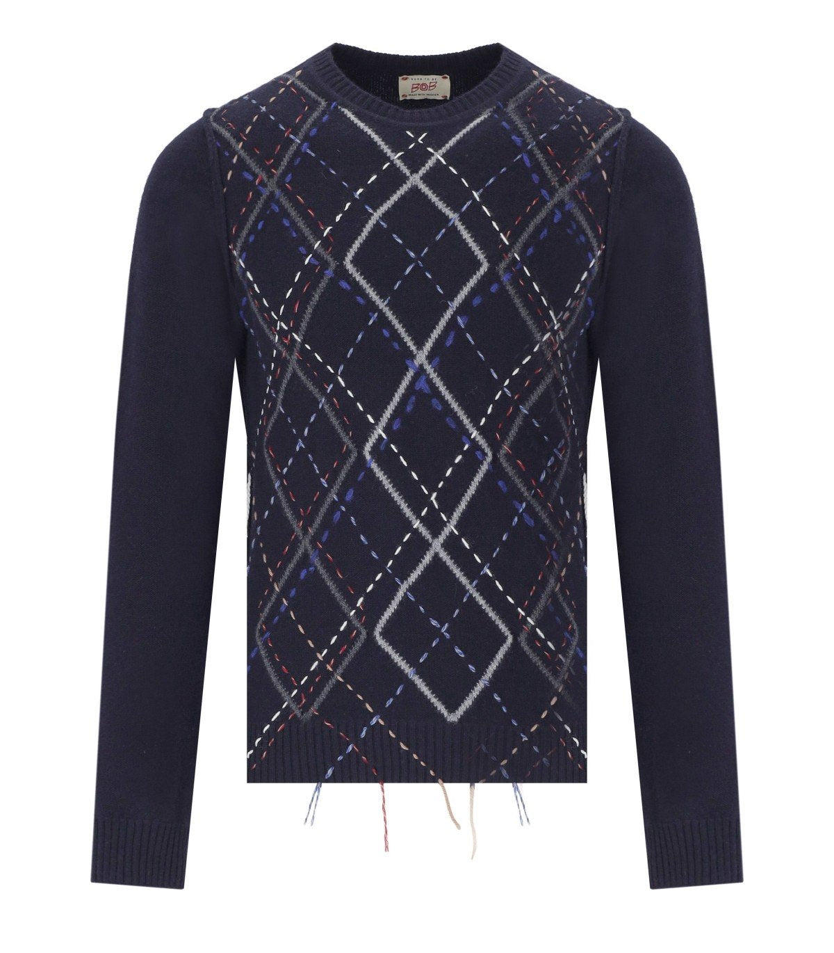 BOB BACH NAVY BLUE CREWNECK SWEATER