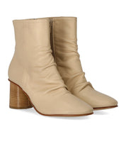 ELENA IACHI CHARME ECRÚ HEELED ANKLE BOOT