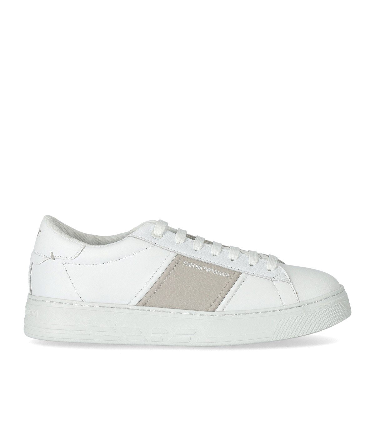 EMPORIO ARMANI WEISS UND BEIGE SNEAKER