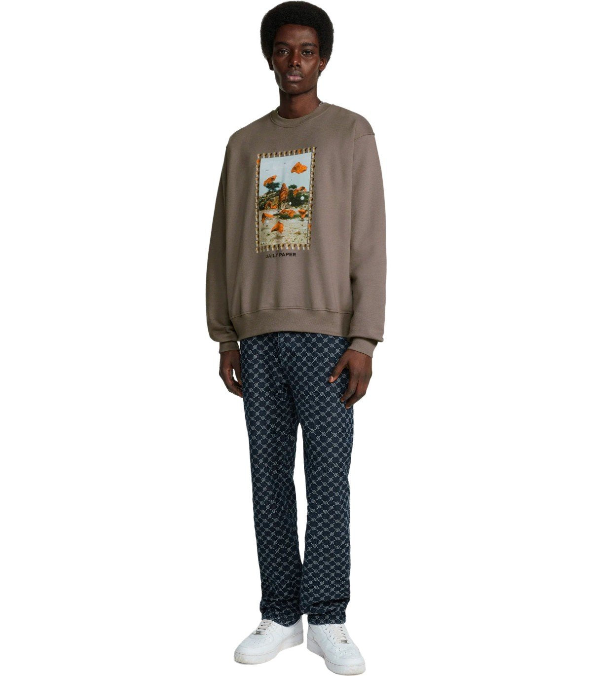 DAILY PAPER RASHAD TAUPE SWEATSHIRT