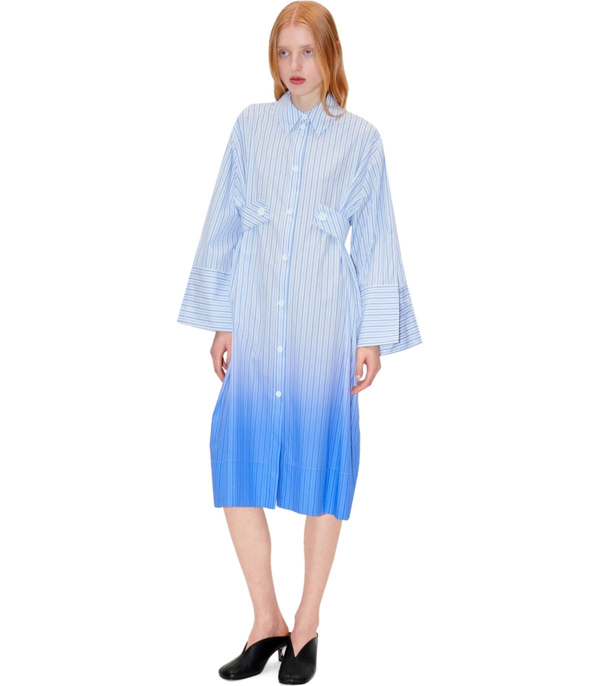 STINE GOYA RIONNA LIGHT BLUE STRIPED DRESS