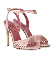 SANDALO CON TACCO VENTAGLIO ROSA NCUB