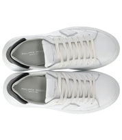 PHILIPPE MODEL TEMPLE WHITE BLACK LEATHER SNEAKER