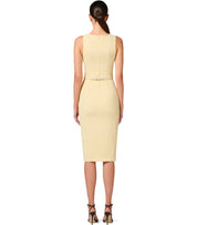 ELISABETTA FRANCHI LEMONADE BELTED SHEAT DRESS
