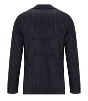 GIACCA MONOPETTO TARTAN BLU MANUEL RITZ