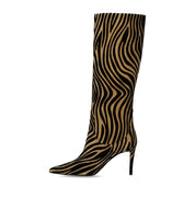 NCUB BIT BEIGE ZEBRA PRINT HIGH BOOT