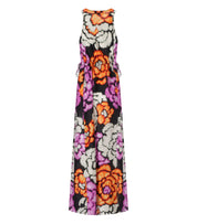 ESSENTIEL ANTWERP FLOWERS BLACK LONG DRESS