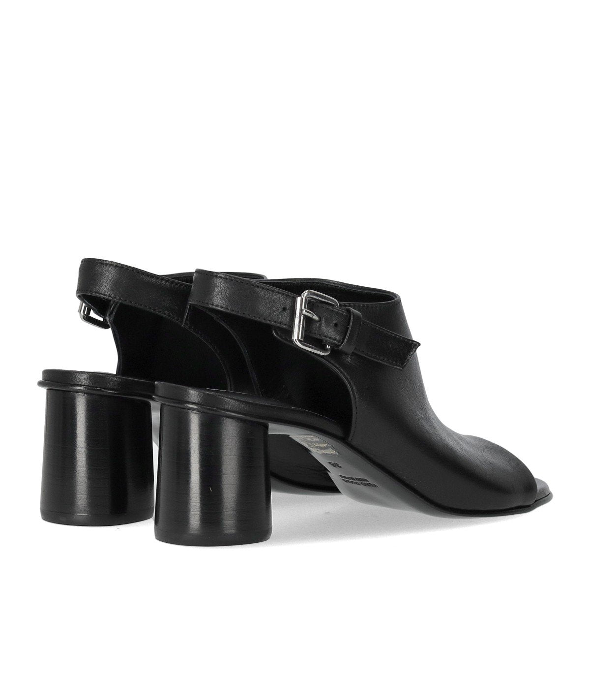 ELENA IACHI SILK BLACK HEELED SANDAL