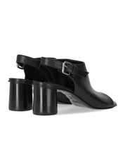 ELENA IACHI SILK BLACK HEELED SANDAL