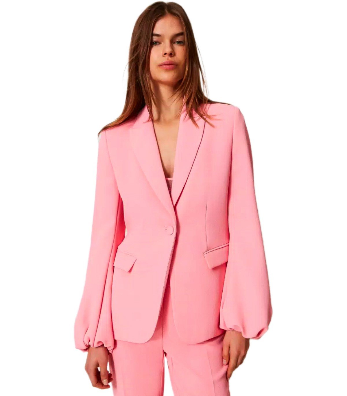 TWINSET PINK SINGLE-BREASTED BLAZER