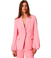 TWINSET PINK SINGLE-BREASTED BLAZER