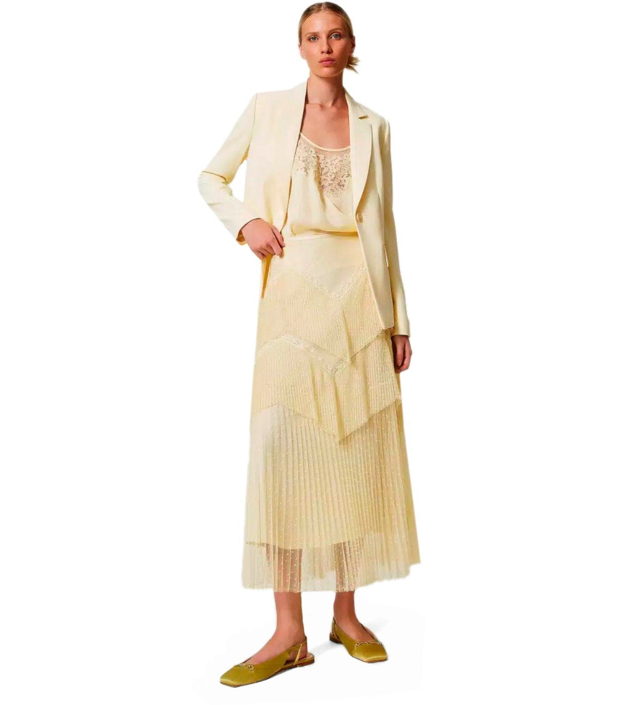 TOP SATIN VANILLA TWINSET