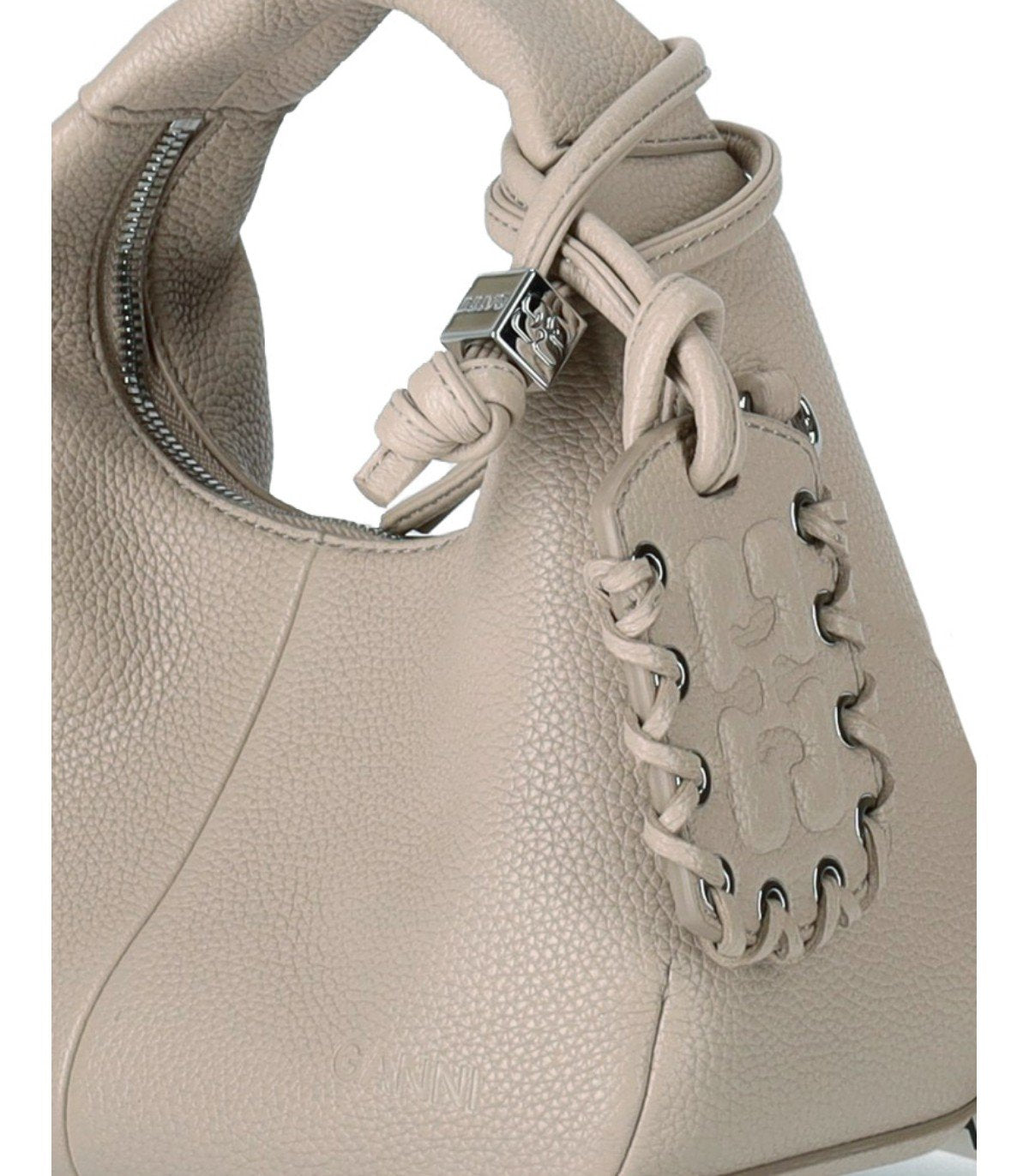 BORSA HOBO MINI WHITE PEPPER GANNI