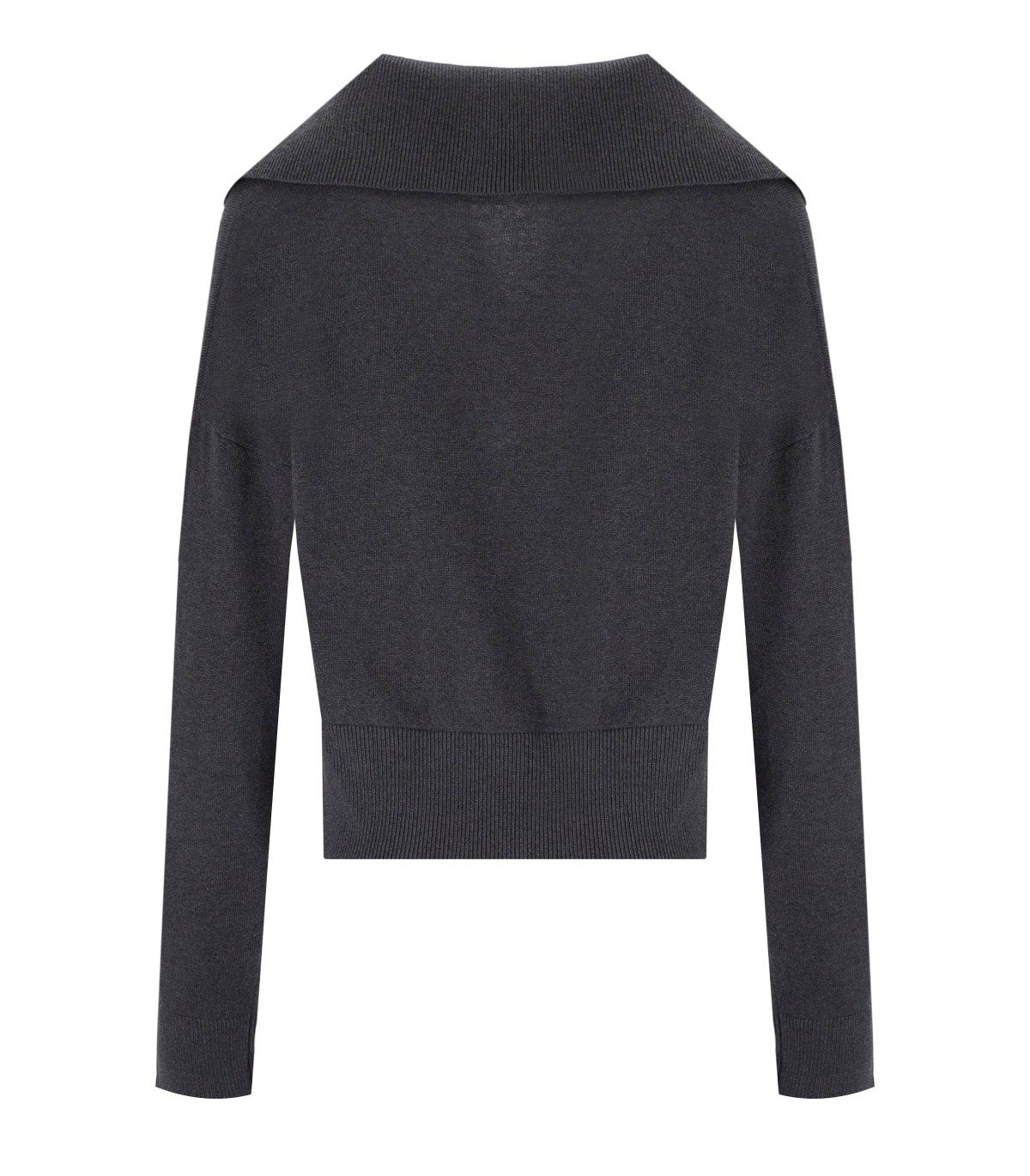 FEDERICA TOSI DARK GREY POLO SWEATER