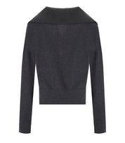 FEDERICA TOSI DARK GREY POLO SWEATER