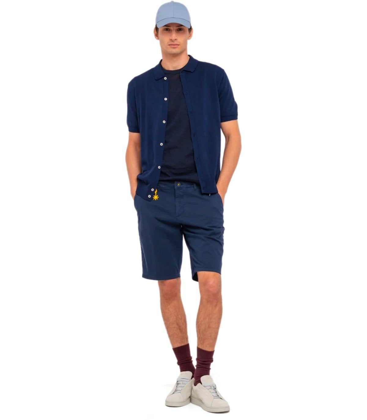 MANUEL RITZ BLUE CHINO BERMUDA SHORTS